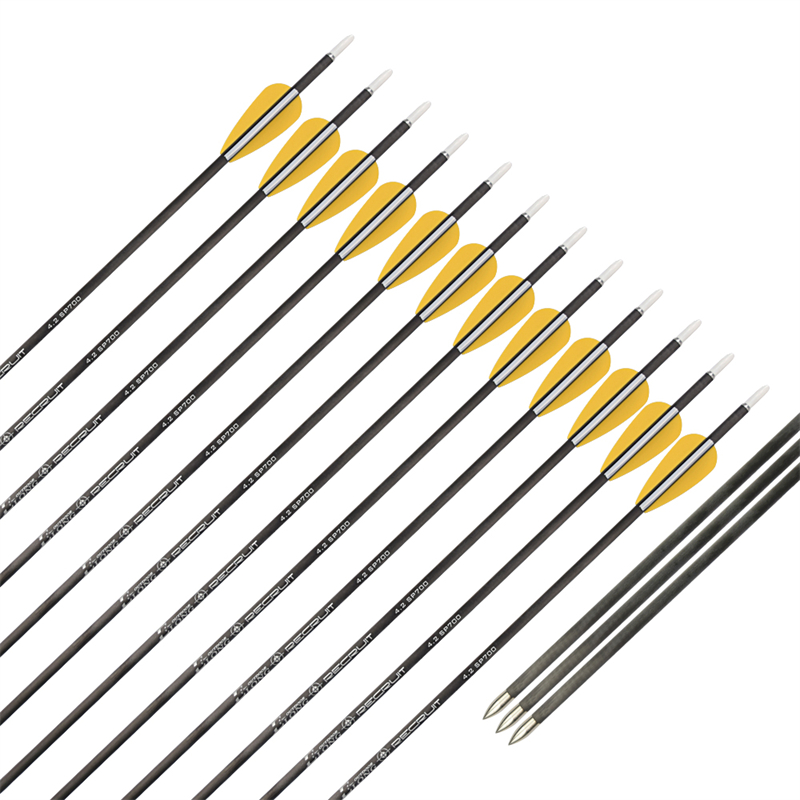 Elong Outdoor 110322 ID4.2mm SP700 Carbon Fiber Arrow Bueskydning Recurve Bow Shooting
