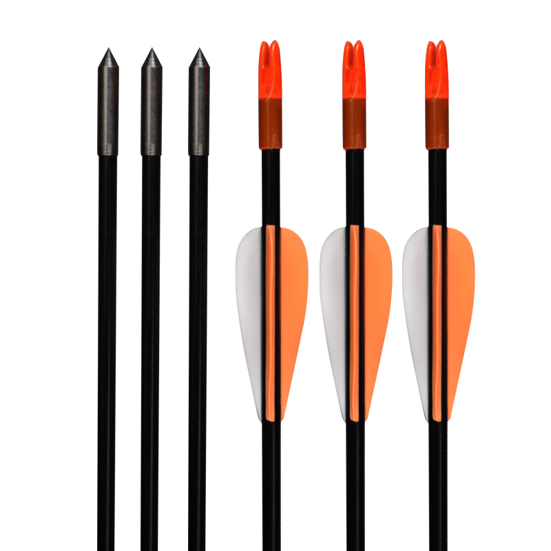 Elong Outdoor 113179 26inch ID4mm Fiberglass Arrow Bueskydning Recurve Bow Shooting Practice