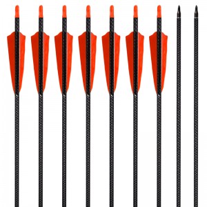 Elong Outdoor 110245 ID6.2mm SP500 3K Carbon Arrow med Feather Bueskydning Optagelse ved hjælp af
