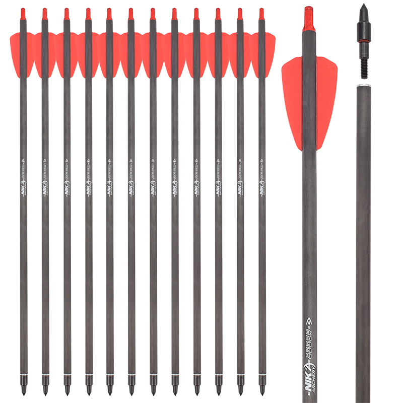 Nika Bueskydning 113182-02 15inch ID6.2mm COBRA RX Carbon Crossbow Bolt Cobra System Crossbow Hunting