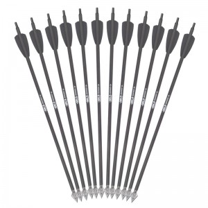 15 tommer ID6.2mm kulstofpilebolte med 2 tommer sort ving til RX -armbue